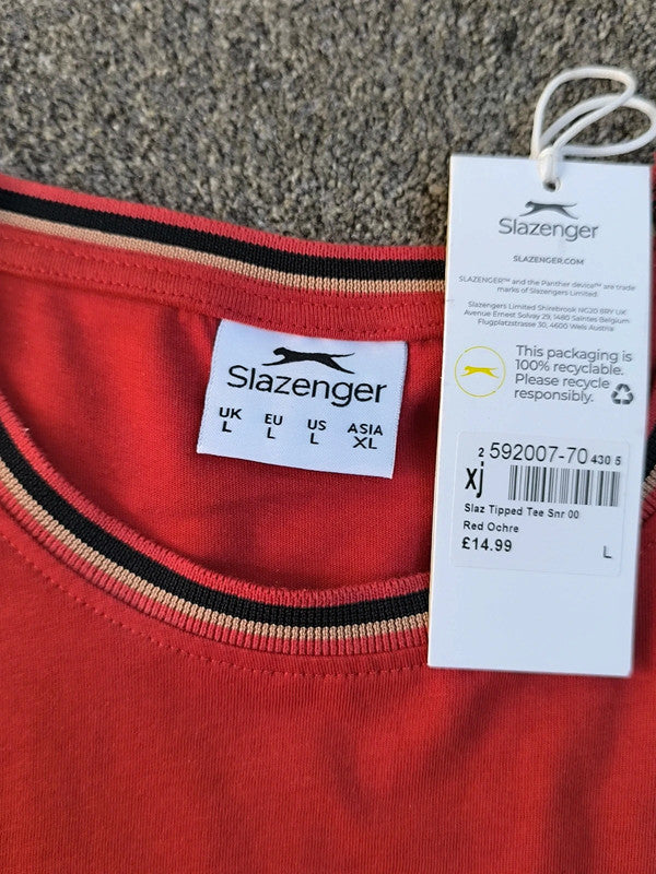 Slazenger Men's Tipped T-Shirt Bundle Uk Size Large Please read the description