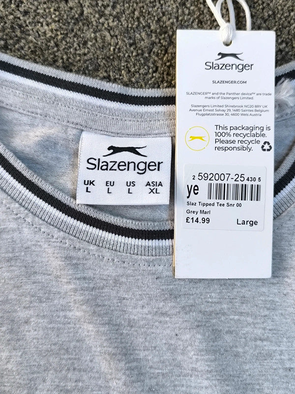 Slazenger Men's Tipped T-Shirt Bundle Uk Size Large Please read the description