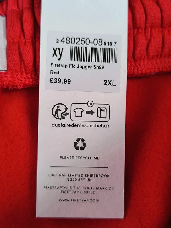 Firetrap Men's Fleece Joggers Uk Size 2XL With Defects