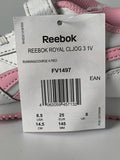 Reebok Royal CLJOG 3 1V Infant Girls Trainers Size Uk 8k No Box
