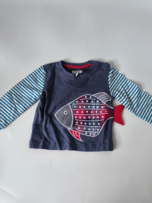 Lilly & Sid Unisex Top and Reversible Trouser Set Uk Size 3-6 Months