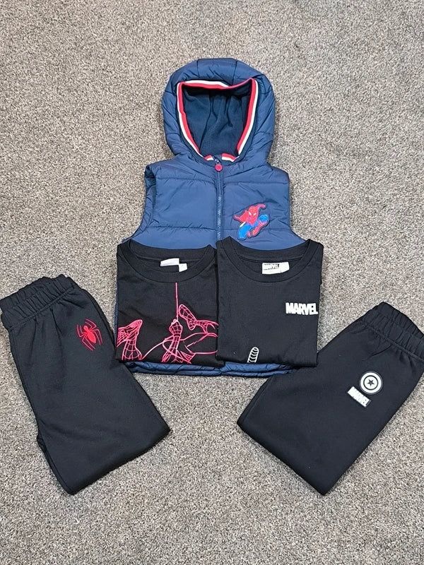 Marvel Boy's Gilet,Tops & Bottoms Bundle Uk Size 7-8 Years