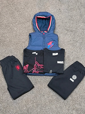 Marvel Boy's Gilet,Tops & Bottoms Bundle Uk Size 7-8 Years
