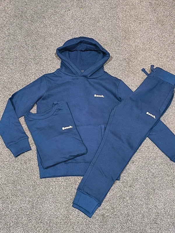 Bench Navy Blue 3-Piece Tracksuit Set Juniors Uk Size 9-10 Years (M)