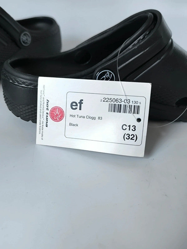 Hot Tuna Clogg 83 Kids Black Clogs Sandals Size UK C13 (EU 32) No Box