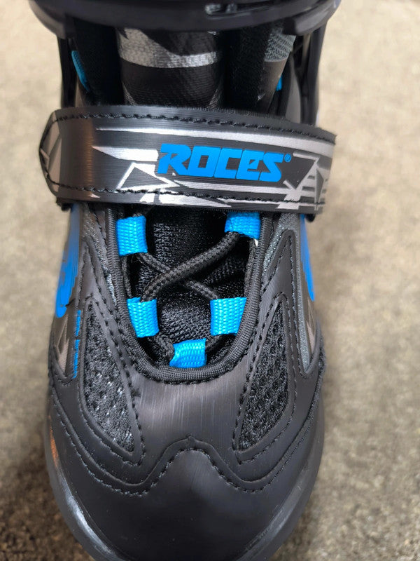 Roces Moody TIF Kids Adjustable Inline Skates Black Blue Size UK 12 JR-2 No Box