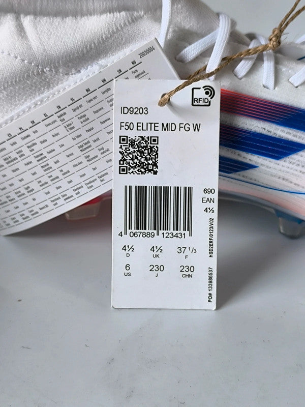 Adidas F50 Elite Mid-Cut FG  Women's Football Boots Uk Size 4.5 With Defects No Box
