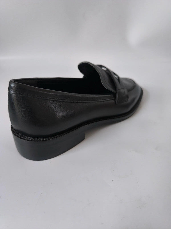 Linea Women's Black Leather Penny Loafers Uk Size 3 / EU 36 No Box With Defects