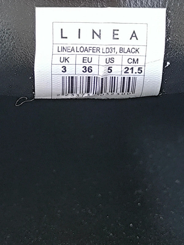 Linea Women's Black Leather Penny Loafers Uk Size 3 / EU 36 No Box With Defects