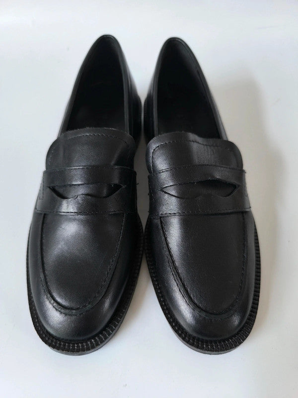 Linea Women's Black Leather Penny Loafers Uk Size 3 / EU 36 No Box With Defects