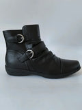 Miso Women's Black Scrunch Ankle Boots Uk Size 6 No Box With Slight Defects
