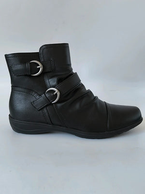 Miso Women's Black Scrunch Ankle Boots Uk Size 6 No Box With Slight Defects