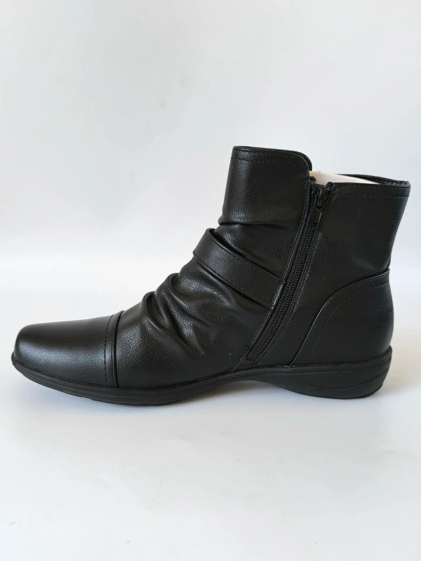 Miso Women's Black Scrunch Ankle Boots Uk Size 6 No Box With Slight Defects
