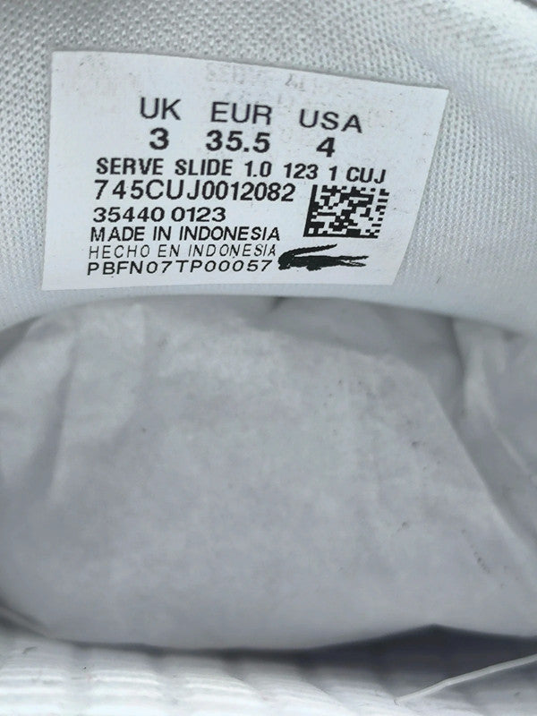 Lacoste Serve Slide 1 Junior Uk Size 3 No Box With Slight Defects