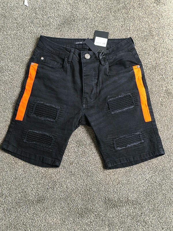 Brave Soul Black Ripped Denim Shorts UK Size Small W30