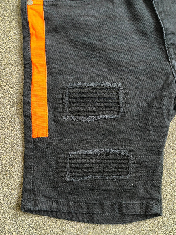 Brave Soul Black Ripped Denim Shorts UK Size Small W30