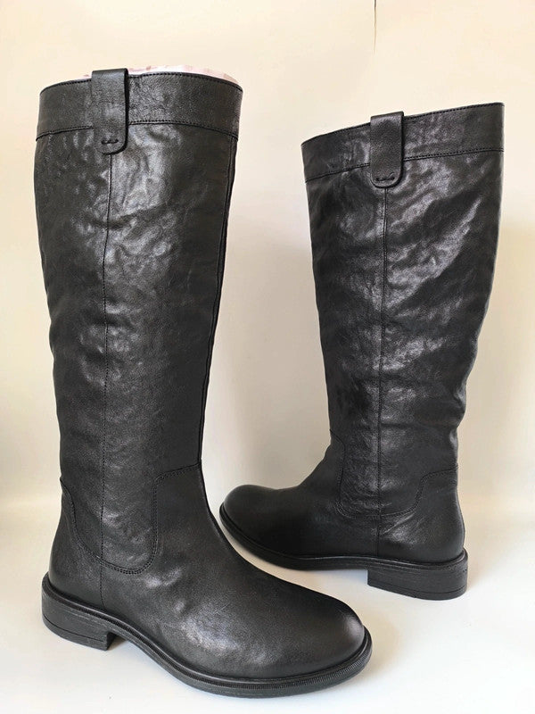 Geox Catria Black Leather Knee High Riding Boots UK 7.5 EU 41 No Box