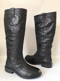 Geox Catria Black Leather Knee High Riding Boots UK 7.5 EU 41 No Box