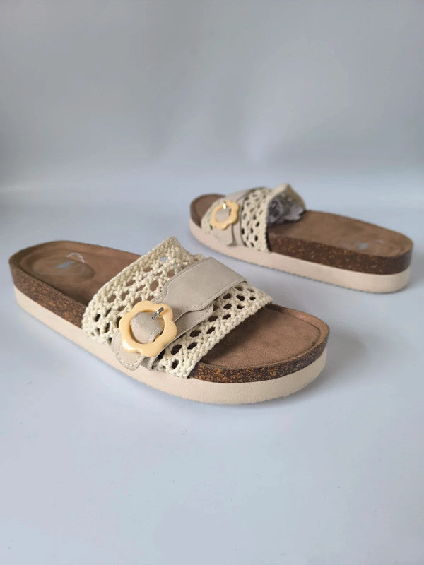 Rocket Dog Crochet Slide Sandals Platform Slip On Shoes Size UK 8 / EU 41 Brand New No Box
