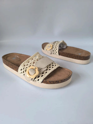 Rocket Dog Crochet Slide Sandals Platform Slip On Shoes Size UK 8 / EU 41 Brand New No Box