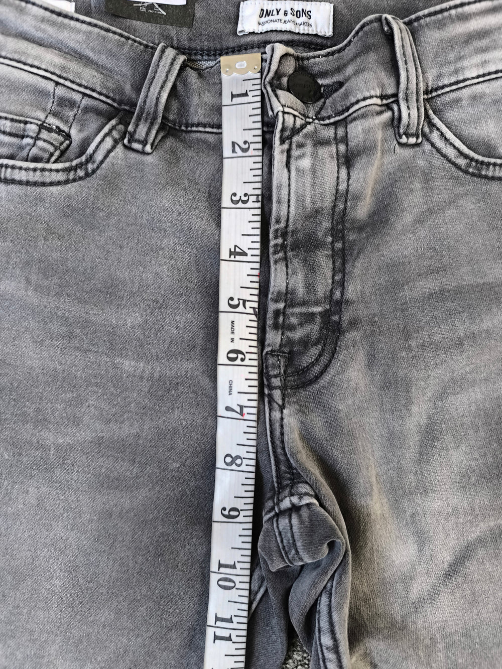 Only & Sons Men's Slim Fit Gray Jeans W28 L30 Slim - Loom