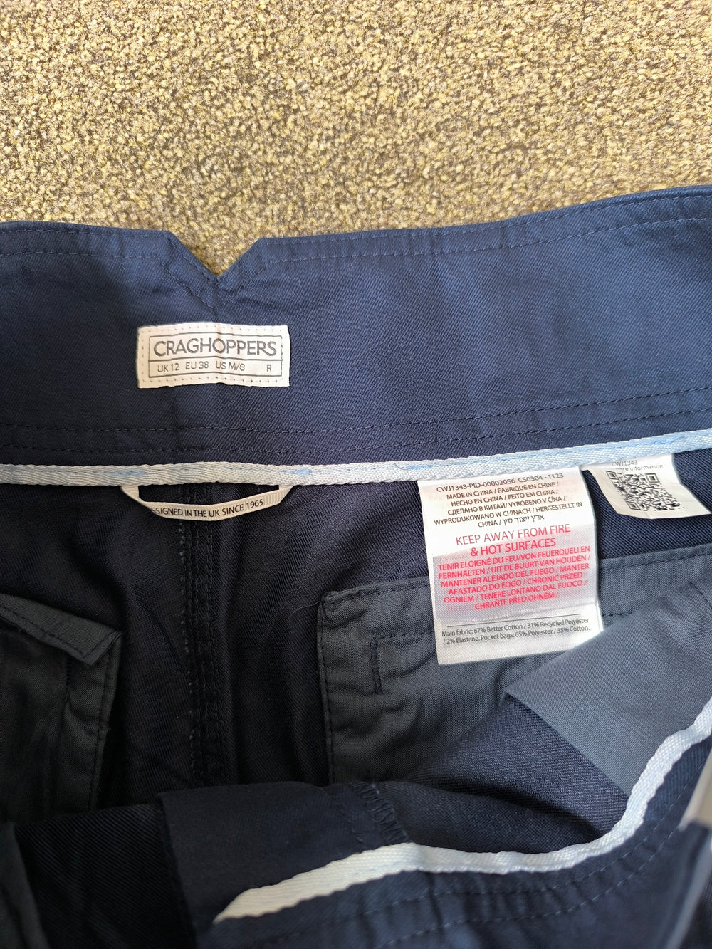 Craghoppers Navy Blue Cargo Pants Regular Fit - Women’s UK 12 Brand new Never Worn