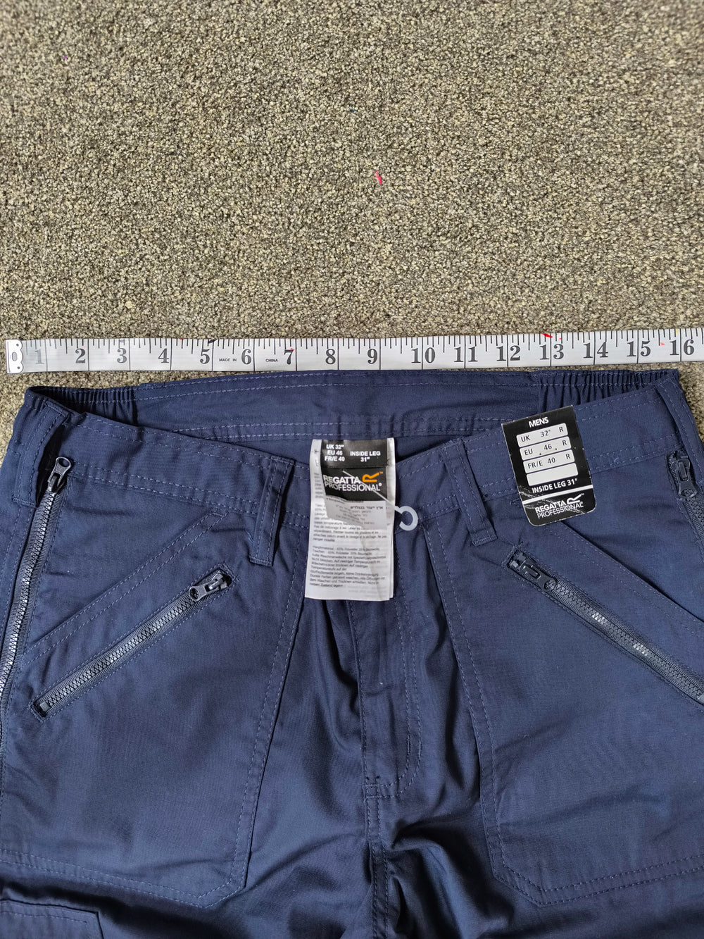 Regatta Professional Men’s Navy Cargo Work Action Trousers – UK 32" R ( 31" Leg )
