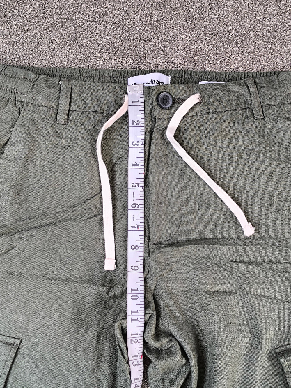 Threadbare Men’s Linen Blend Cargo Trousers – Khaki Green W32 Brand New With Minor Defect