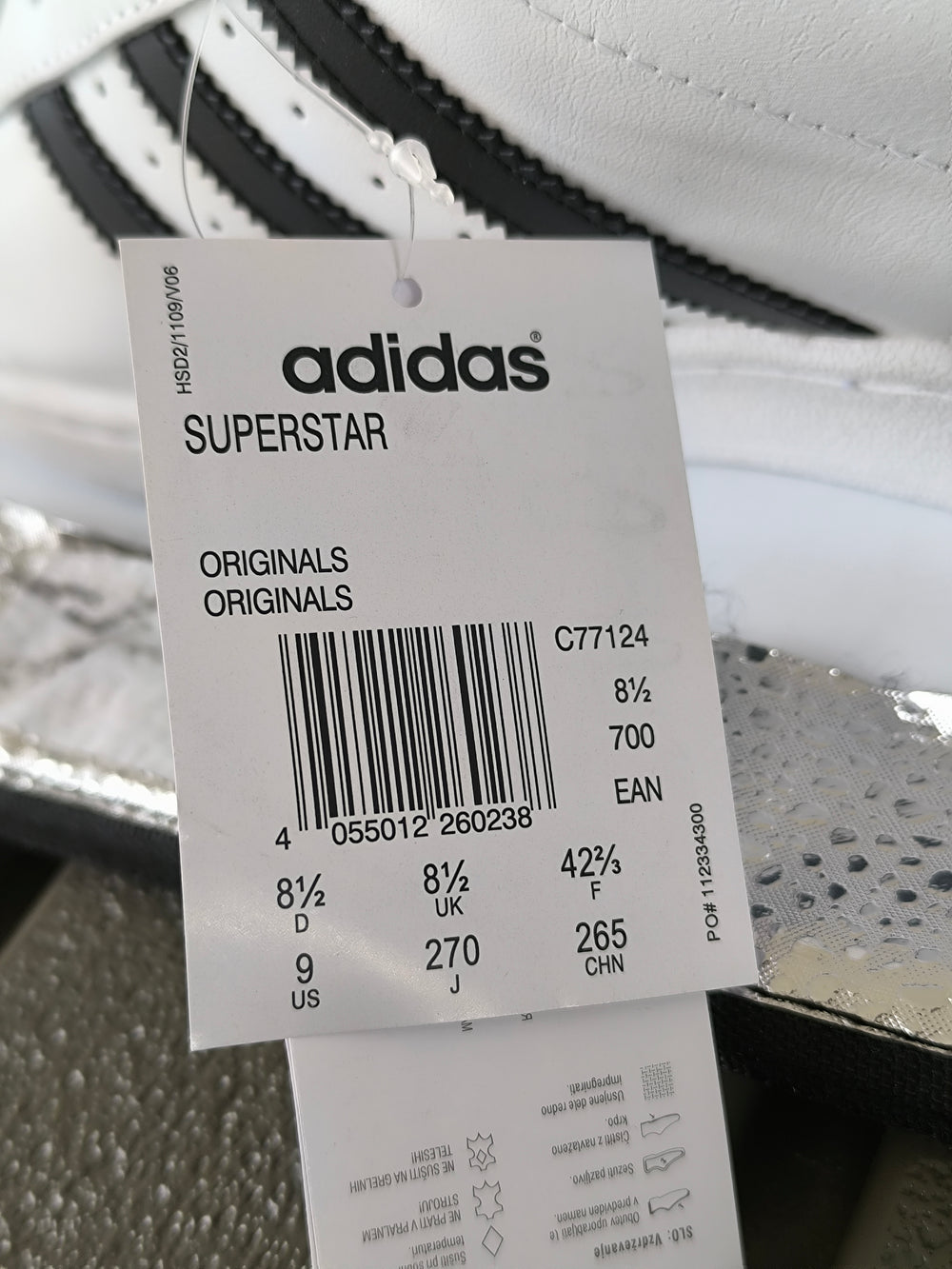 Adidas Superstar Mens Shoes Trainers UK Size 8.5 Brand New