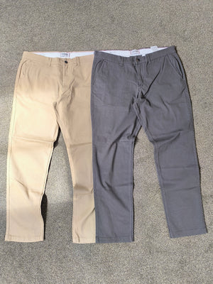 Men's Jack & Jones Slim Fit Chino Trousers Bundle - Size W36 L32 (Beige & Grey) Brand new without Tags