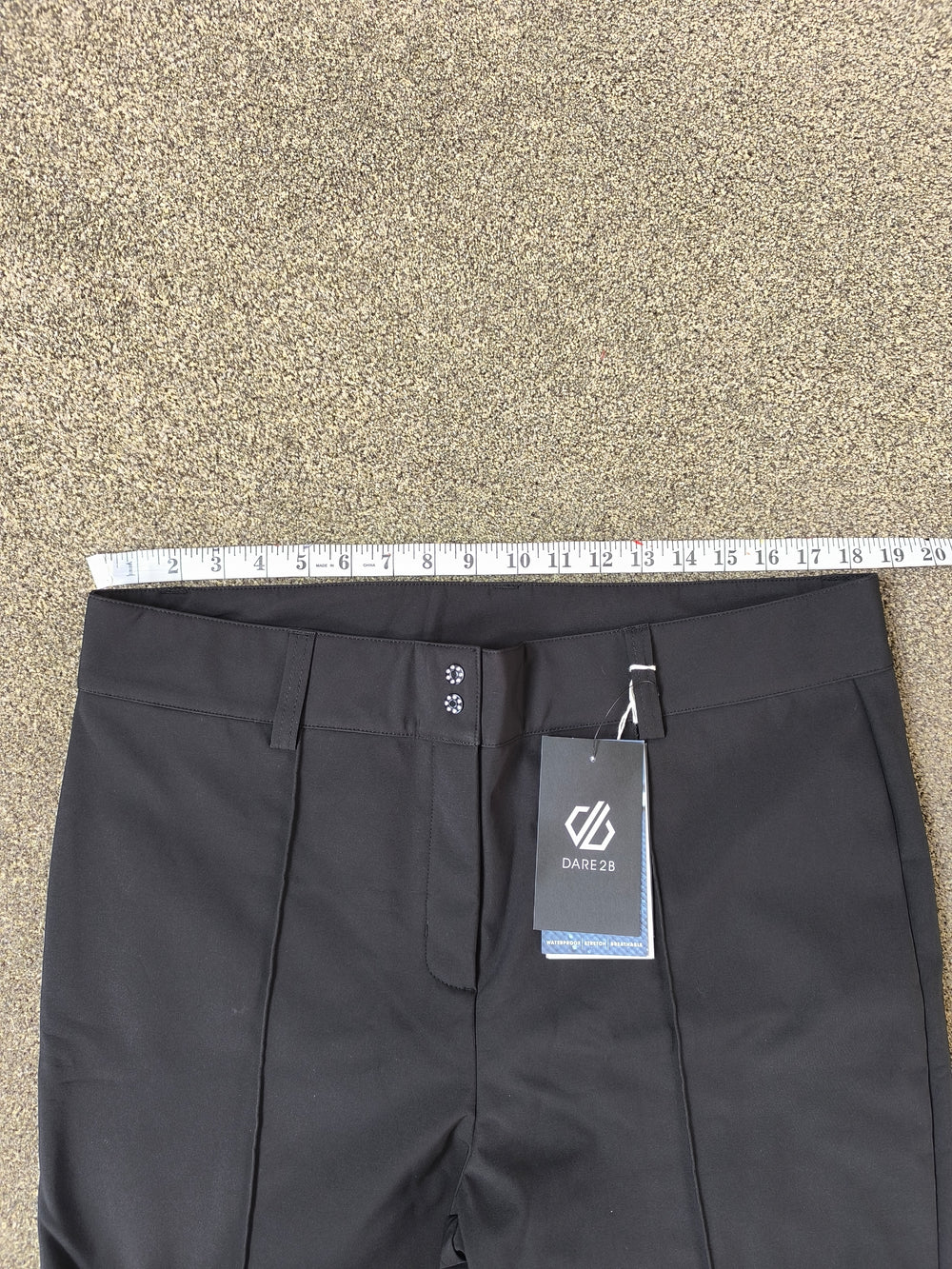 Dare 2b Women's Black 'Glide' Ski Pants Waterproof Slim Boot-Cut Trouser - Size UK 18