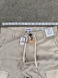 Threadbare Men's Linen Blend Cargo Trousers Beige Straight Fit  W32 BNWT