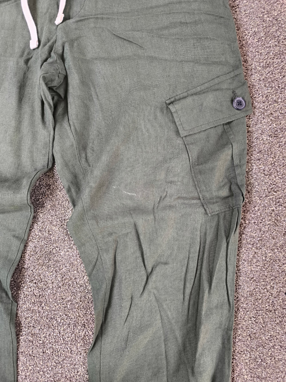 Threadbare Men’s Linen Blend Cargo Trousers – Khaki Green W32 Brand New With Minor Defect