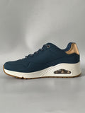 Skechers Uno Stand On Air Women's Shoes Trainers - Navy Blue & Gold - UK Size 4 - Brand New (No Box)