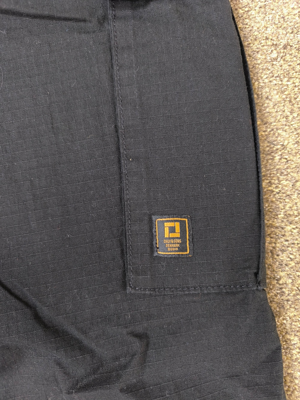 Only & Sons Men's Black Ripstop Cargo Pants Loose Fit W33 L34 BNWT