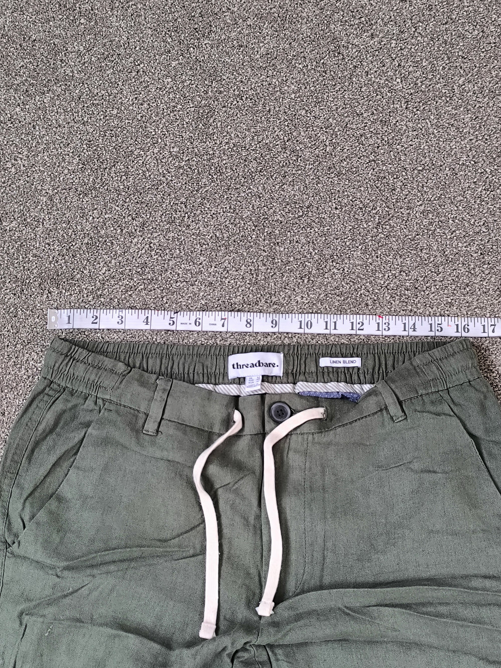 Threadbare Men’s Linen Blend Cargo Trousers – Khaki Green W32 Brand New With Minor Defect