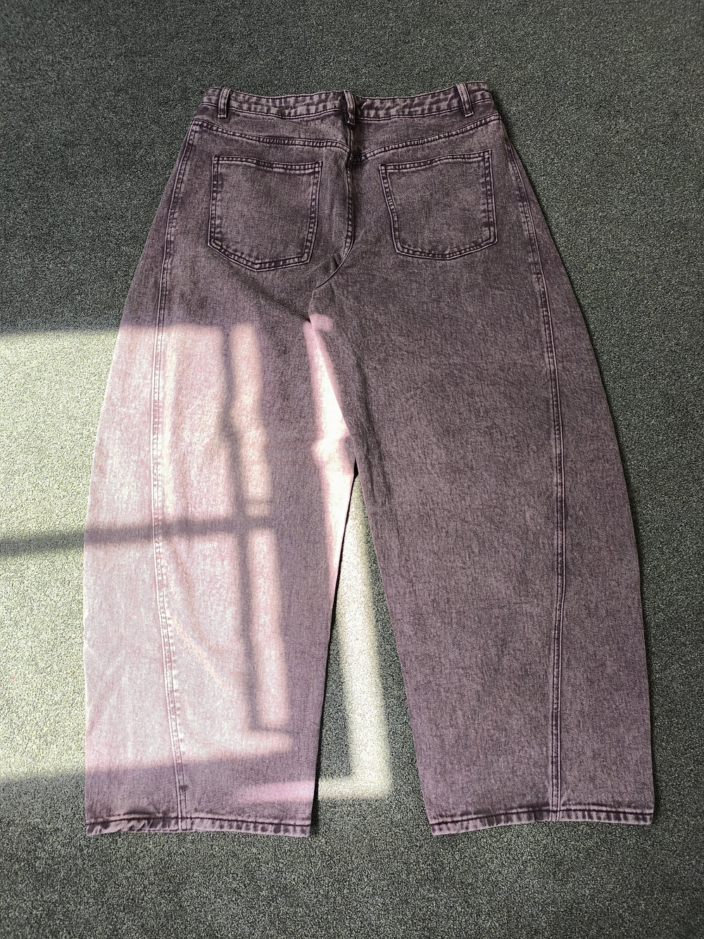 I Saw It First Purple Acid Wash Wide Leg Womens Balloon Jeans - UK 16 New Without Tags