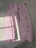 I Saw It First Purple Acid Wash Wide Leg Womens Balloon Jeans - UK 16 New Without Tags