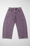 I Saw It First Purple Acid Wash Wide Leg Womens Balloon Jeans - UK 16 New Without Tags