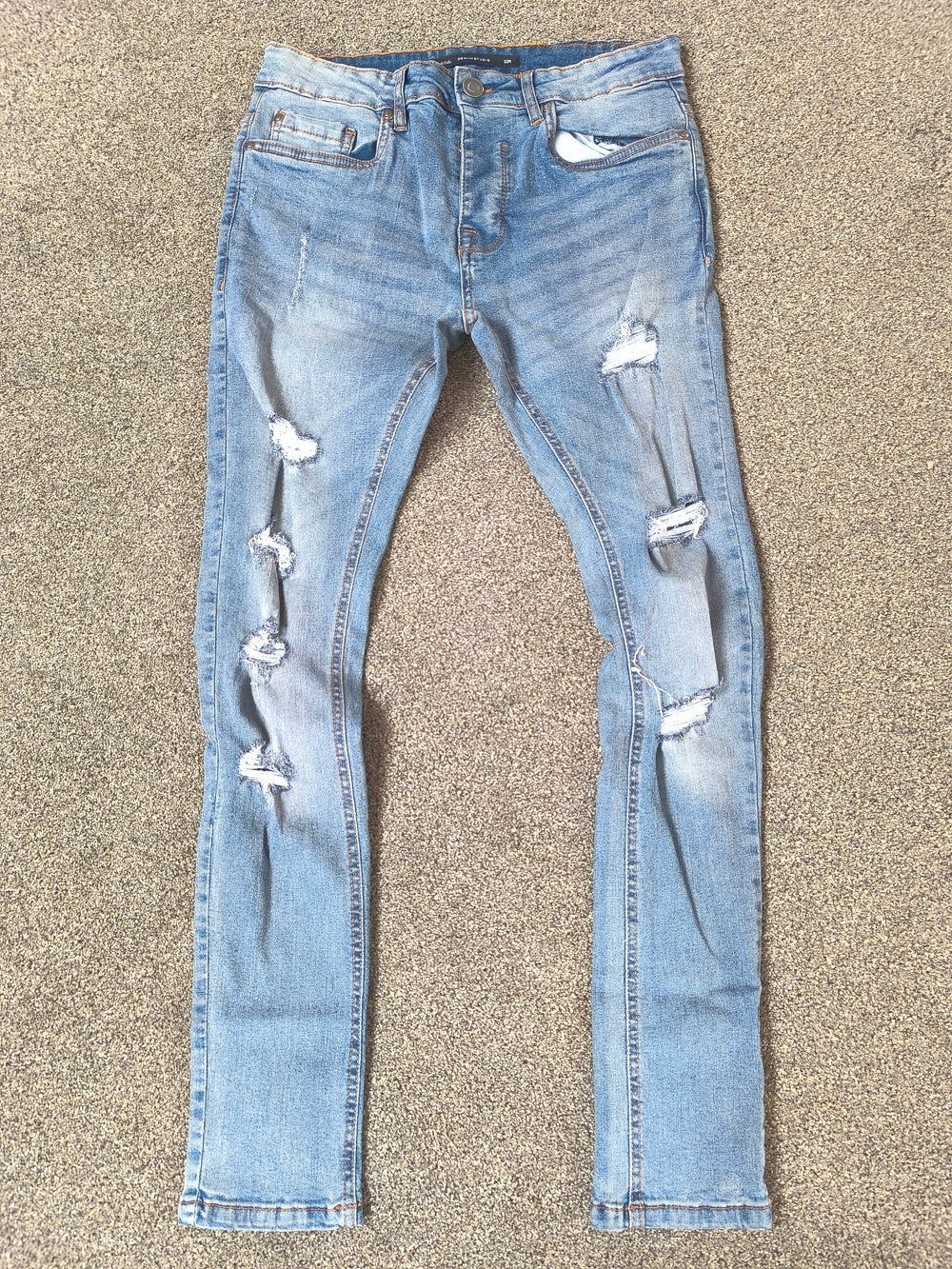 Brave Soul Distressed Skinny Jeans Blue Men's Size 32R New Without Tags