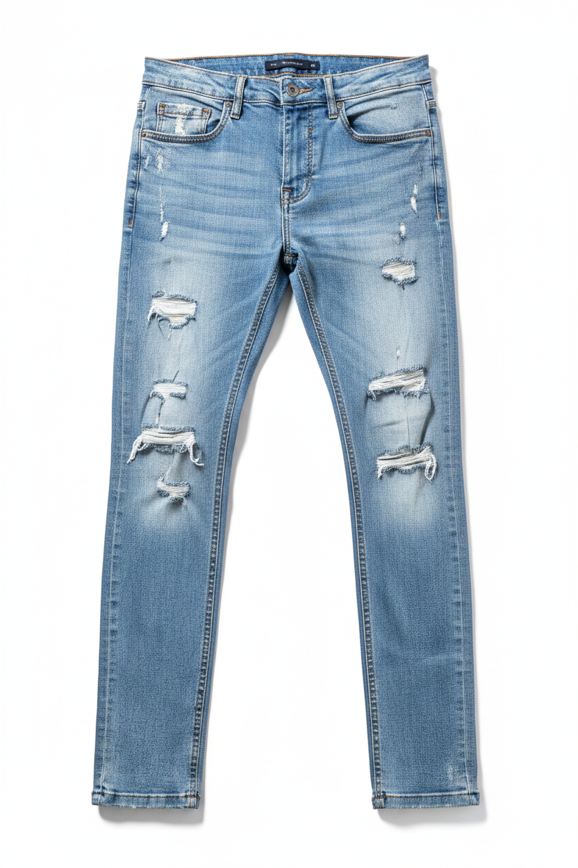 Brave Soul Distressed Skinny Jeans Blue Men's Size 32R New Without Tags