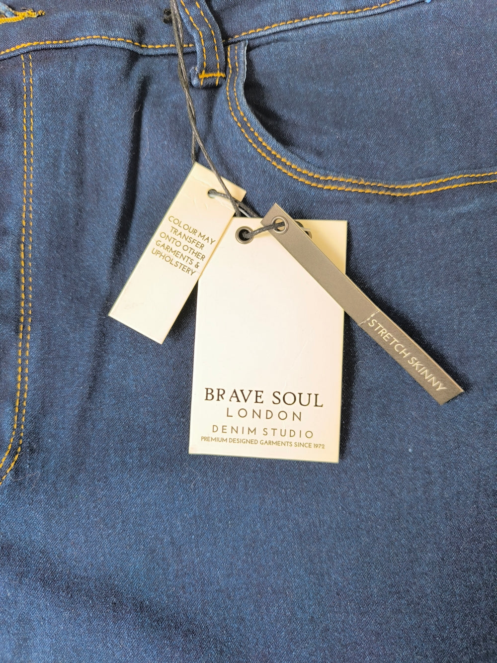 Brave Soul London 'Pam' Stretch Womens Skinny Jeans Mid Blue Size 24 (5XL) BNWT