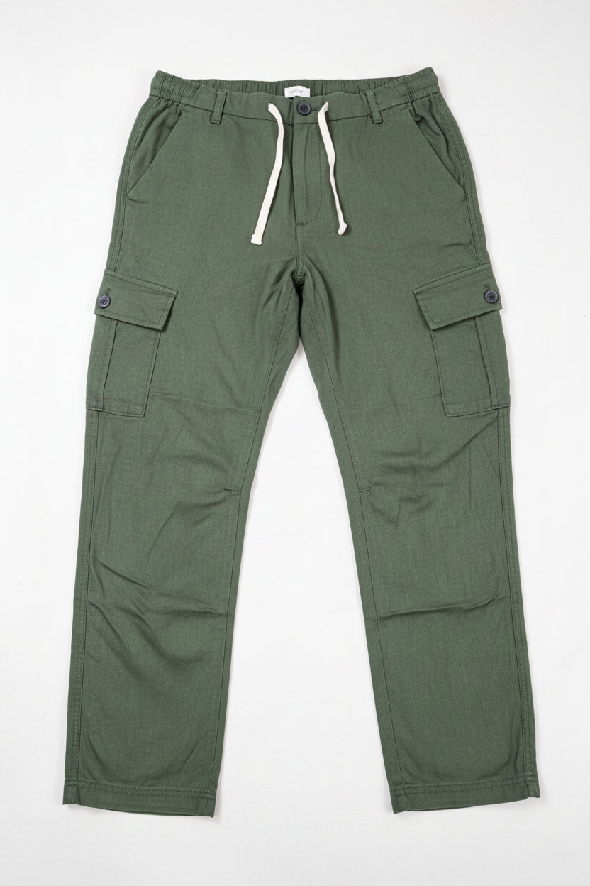 Threadbare Men’s Linen Blend Cargo Trousers – Khaki Green W32 Brand New With Minor Defect