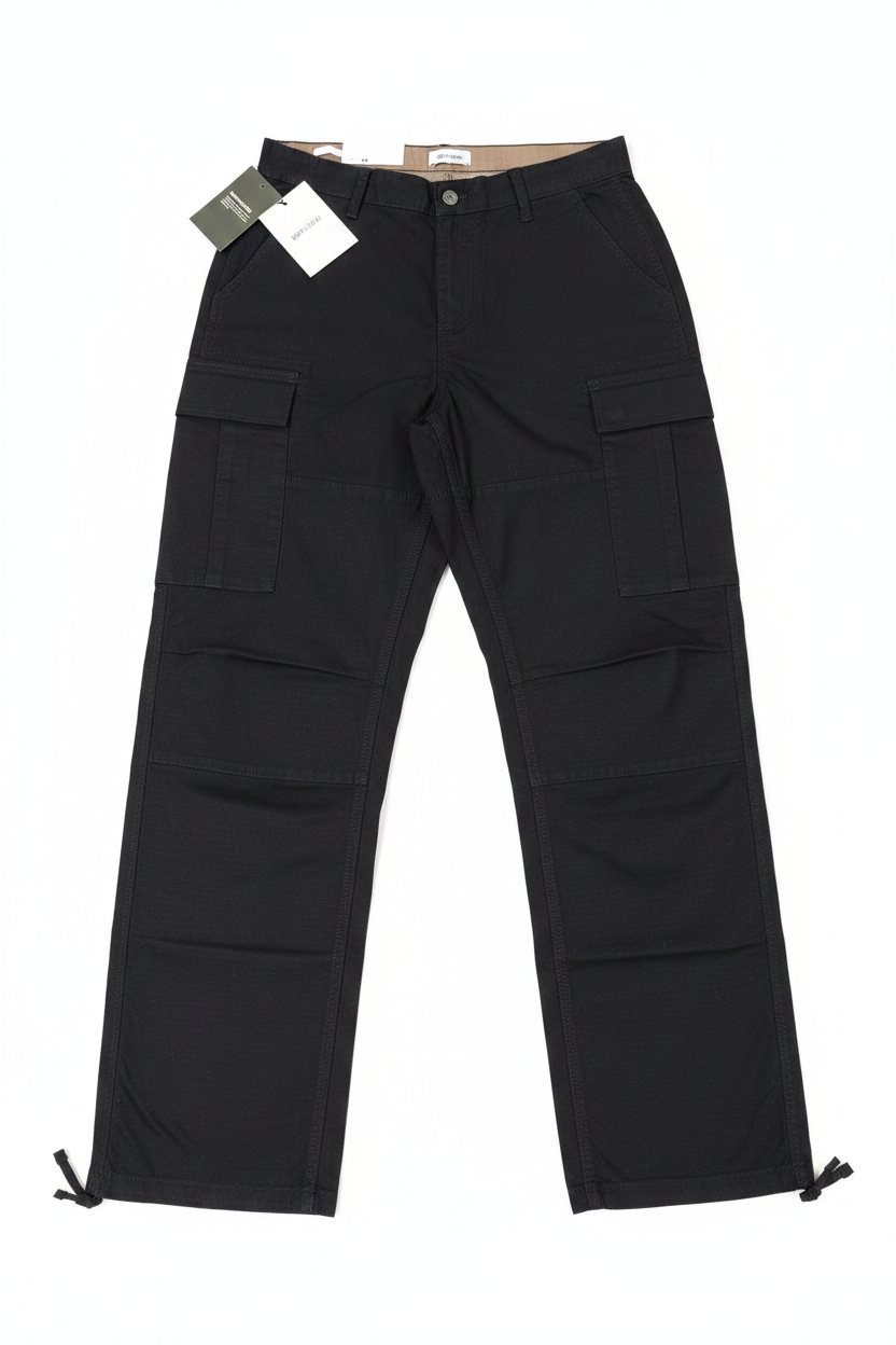 Only & Sons Men's Black Ripstop Cargo Pants Loose Fit W33 L34 BNWT