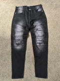 Brave Soul Men's Black Distressed Biker Jeans Skinny Fit 32R Brand New with Tag