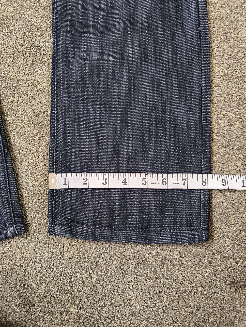 Airwalk Men's Straight Fit Cargo Jeans Dark Wash Blue/Black With White Belt 34W 34L Y2K Skater