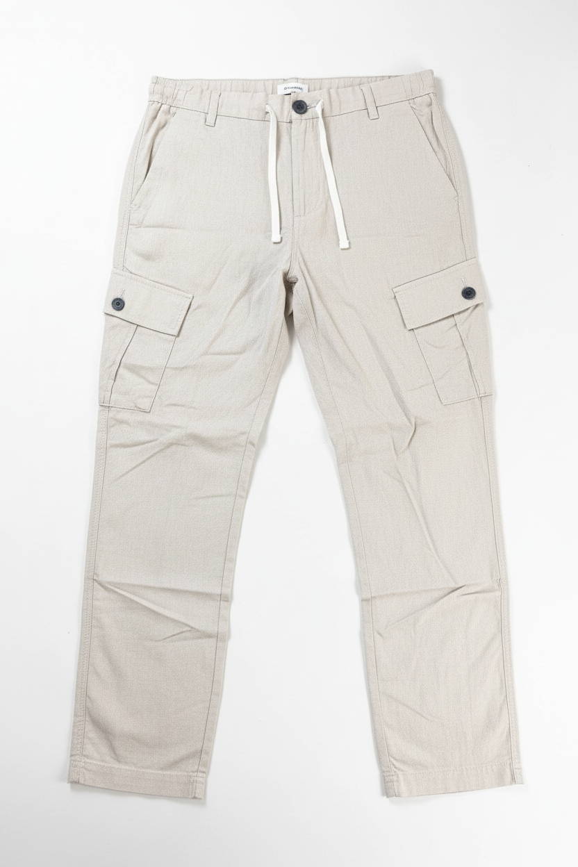 Threadbare Men's Linen Blend Cargo Trousers Beige Straight Fit  W32 BNWT