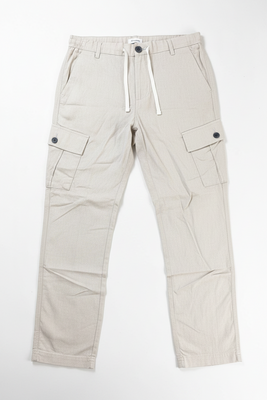Threadbare Men's Linen Blend Cargo Trousers Beige Straight Fit  W32 BNWT