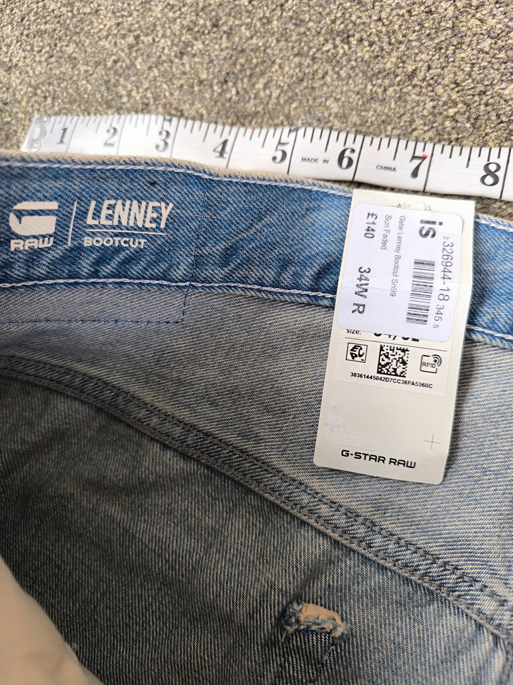 G-Star RAW Lenney Men's Bootcut Jeans W34 L32 Sun Faded Light Wash NWT