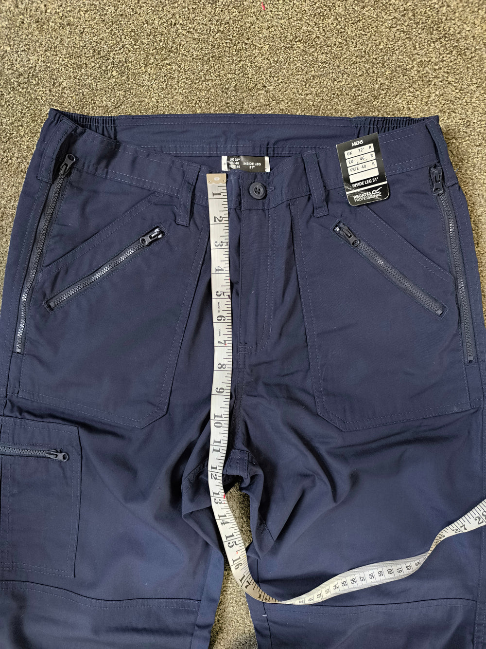 Regatta Professional Men’s Navy Cargo Work Action Trousers – UK 32" R ( 31" Leg )